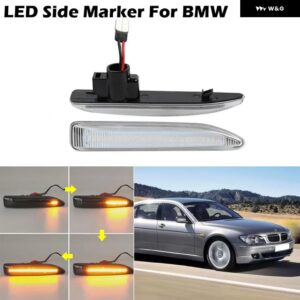 BMW 2個 7シリーズ E65 E66 E67 2001-2008 LED クリアレンズ スモークレンズ サイドマーカーランプダイナミック アンバー ウィンカーライト - clear　lens