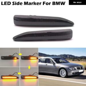BMW 2個 7シリーズ E65 E66 E67 2001-2008 LED クリアレンズ スモークレンズ サイドマーカーランプダイナミック アンバー ウィンカーライト - smoked　lens