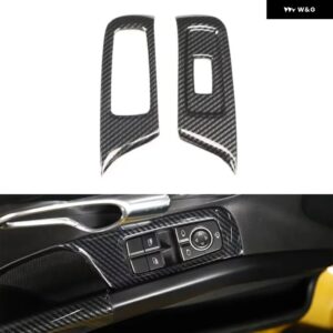 ポルシェ 911 718 2013-2019 ドア アームレスト ウィンドウリフト スイッチ カバー トリム ABS スタイリング - Carbon fiber black