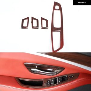BMW M5 2012 2013 2014 左ハンドル ドア アームレスト ウィンドウリフト スイッチ パネル カバー トリム ABS スタイリング 4ピース - wood