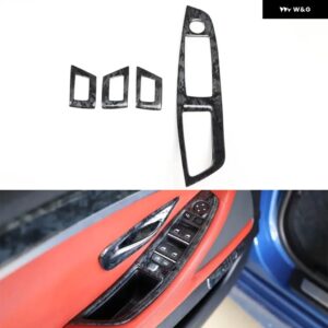 BMW M5 2012 2013 2014 左ハンドル ドア アームレスト ウィンドウリフト スイッチ パネル カバー トリム ABS スタイリング 4ピース - black　wood