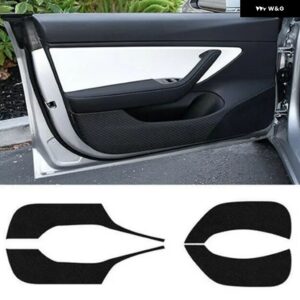 テスラ ドアアンチキック パッド カバー ステッカー セントラ ル コンソール ギア パネル 水カップ ホルダー ステッカー モデル3 2018 - Inner Door Stickers