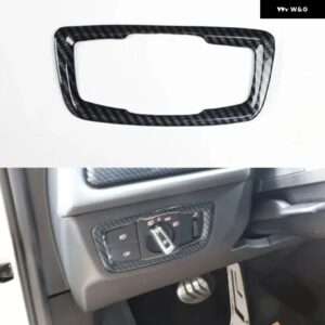 BMW 1シリーズ 118I 120I 220I 2016-2022 フロントライト スイッチ 装飾 ステッカー インテリア アクセサリー - carbon　fiber　black