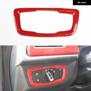 BMW 1シリーズ 118I 120I 220I 2016-2022 フロントライト スイッチ 装飾 ステッカー インテリア アクセサリー - carbon　fiber　red