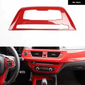 BMW 1シリーズ 118I 120I 220I 2016-2022 カー エアコン 調整 ボタン パネル フレーム トリム ABS ステッカー オート スタイリング アクセサリー - carbon　fiber　red