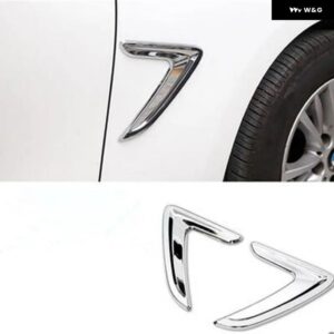 BMW 3シリーズ F30 と GT 2013-2016 クローム ABS シルバーフロントドアサイド ウイング エアフローフェンダー吸気ベントカバー ステッカー - 3　Series　F30