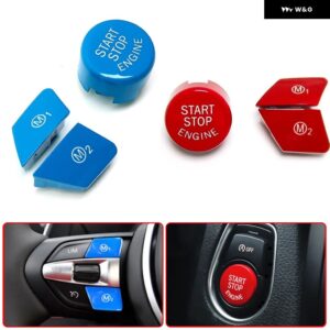 BMW ステアリングホイール M1 M2 ボタン カバー 6シリーズ F06 F12 F13 M スポーツ 2011-2017 点火 スイッチ エンジン スタートストップ ボタン - 6 Pieces Blue Red
