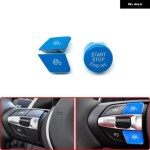 BMW ステアリングホイール M1 M2 ボタン カバー 6シリーズ F06 F12 F13 M スポーツ 2011-2017 点火 スイッチ エンジン スタートストップ ボタン - 3 Pieces Blue