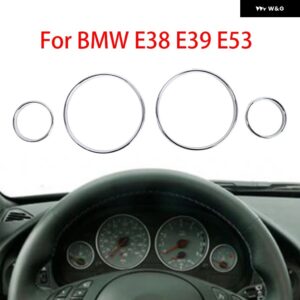 BMW クロームゲージダッシュダイヤルリング ベゼル トリム スピードメーター AC E39 E38 E53 車サークル スタイリング カバー カーアクセサリー - for BMW E38 E39 E53