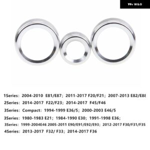 BMW カー エアコン / オーディオ ボリューム コントロール ノブ トリム リング装飾アクセサリー 1 2 3 3GT 4 X1 F30 F34 F20 AUTO ボタン 付き - Silver