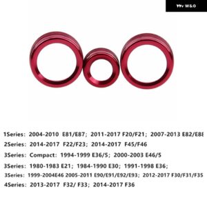 BMW カー エアコン / オーディオ ボリューム コントロール ノブ トリム リング装飾アクセサリー 1 2 3 3GT 4 X1 F30 F34 F20 AUTO ボタン 付き - red