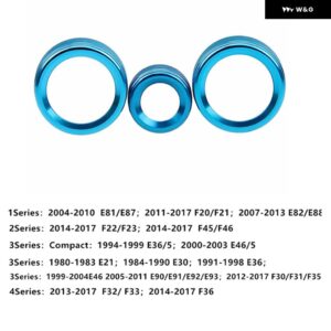 BMW カー エアコン / オーディオ ボリューム コントロール ノブ トリム リング装飾アクセサリー 1 2 3 3GT 4 X1 F30 F34 F20 AUTO ボタン 付き - blue