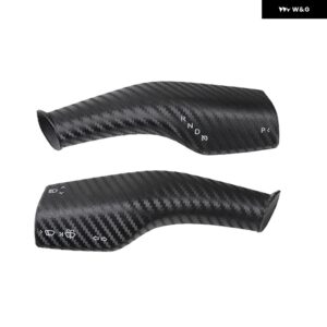 テスラ 2個 ABS カーボン ギア シフト ノブ トリム カバー モデル3/Y - matte carbon fiber
