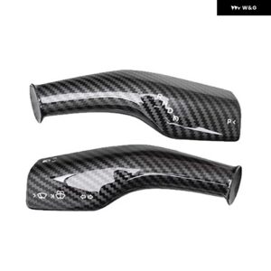 テスラ 2個 ABS カーボン ギア シフト ノブ トリム カバー モデル3/Y - Glossy Carbon Fiber