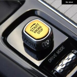 ボルボ ワンキースタート ボタン トリム イグニッション 装飾 ステッカー XC60 S90 S60 XC90 V60 V90 2015 -2020 - Yellow