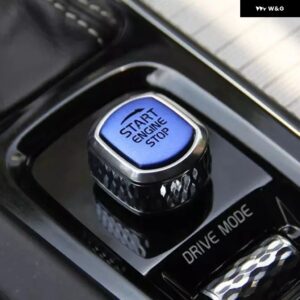 ボルボ ワンキースタート ボタン トリム イグニッション 装飾 ステッカー XC60 S90 S60 XC90 V60 V90 2015 -2020 - blue