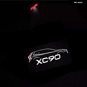 ボルボ 2個 LEDドアウェルカムライトレーザープロジェクターランプ XC90 2015-22 アクセサリー装飾 - whiie2