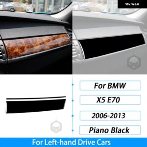 BMW X5 E70 2006-2013 ピアノブラックドア パネル 装飾ストリップスタートストップスイッチカバー スーツ インテリア ACCESSORIERS ステッカー - 2 pcs