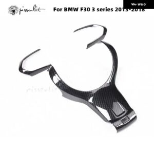 BMW 3個カーボン ステアリングホイール 装飾カバー トリム フレーム F20 F22 F30 F32 F10 F06 F15 F16 M-スポーツアクセサリー - carbon fiber grain