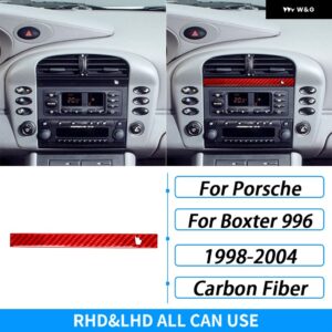 ポルシェ ボクスター 996 1998-2004 レッドカーボンセンター コンソール ギア シフト エア アウトレット トリム セットカー インテリ - 5