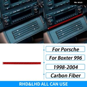 ポルシェ ボクスター 996 1998-2004 レッドカーボンセンター コンソール ギア シフト エア アウトレット トリム セットカー インテリ - 2