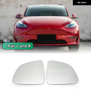 テスラ 2個 車広角ミラー 耐熱 防水 アンチグレア大型ビジョンバックミラー レンズ モデルY 車 ASSESSORY - 1 right and 1 Left