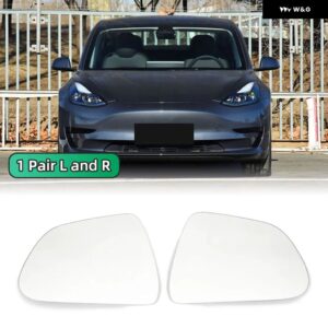 テスラ 1ペア サイドバックミラー ガラス レンズ モデル3 2018-21 広角ビューアンチグレア MODEL3 - 1 right and 1 Left