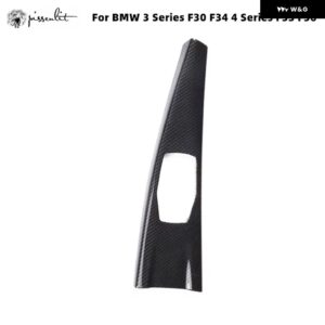 BMW 3シリーズ F30 2013-2018 室内装飾 パネル カーボン スタイルドアプルハンド コントロール ABS ステッカー 320I - black