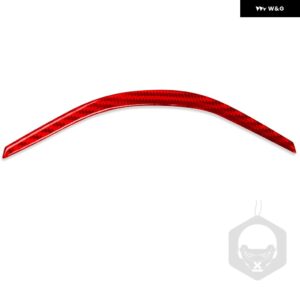 テスラ モデルY 2020 + モデル3 2017-2022 カーボン ステアリングホイール 上部 トリム ストリップカー インテリア アクセサリ - red