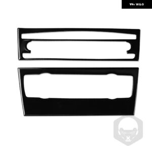 BMW 3シリーズ 2005-2012 E90 E92 ピアノブラック エアコン CD コントロール パネル プラスチック カバー インテリア ACCESSORIERS ステッカー - C non-navigation