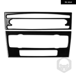 BMW 3シリーズ 2005-2012 E90 E92 ピアノブラック エアコン CD コントロール パネル プラスチック カバー インテリア ACCESSORIERS ステッカー - D non-navigation
