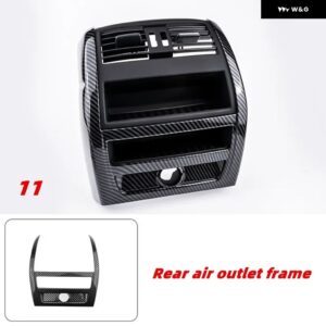 BMW 5シリーズ F10 525 2011-2016 アクセサリーカーボンパターン室内装飾ギアエア アウトレットドアハンドル ABS ステッカー - Rear air outlet fram