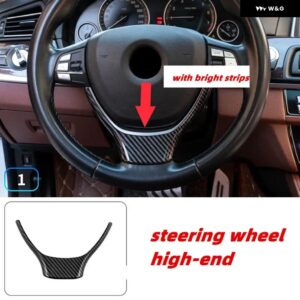 BMW 5シリーズ F10 525 2011-2016 アクセサリーカーボンパターン室内装飾ギアエア アウトレットドアハンドル ABS ステッカー - Steering Wheel