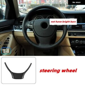 BMW 5シリーズ F10 525 2011-2016 アクセサリーカーボンパターン室内装飾ギアエア アウトレットドアハンドル ABS ステッカー - Steering Wheel 2