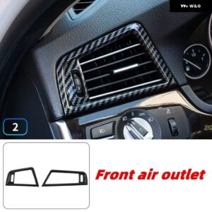 BMW 5シリーズ F10 525 2011-2016 アクセサリーカーボンパターン室内装飾ギアエア アウトレットドアハンドル ABS ステッカー - Front air outlet