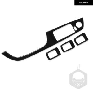 BMW 3シリーズ 2005-2012 E90 320I 325I ピアノブラックウィンドウリフト コントロール プラスチック プレート トリム インテリア ACCESSORIERS ステッカー - LHD no folding 35.8