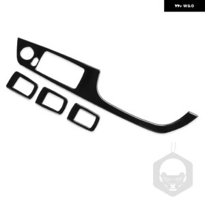 BMW 3シリーズ 2005-2012 E90 320I 325I ピアノブラックウィンドウリフト コントロール プラスチック プレート トリム インテリア ACCESSORIERS ステッカー - RHD no folding 35.8