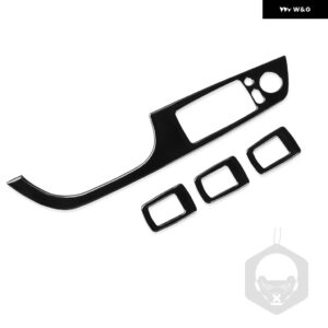 BMW 3シリーズ 2005-2012 E90 320I 325I ピアノブラックウィンドウリフト コントロール プラスチック プレート トリム インテリア ACCESSORIERS ステッカー - LHDwith folding 37.8