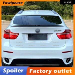 BMW X6 E71 スポイラー 2008-11 2011-14 ABS 素材未塗装色リア トランク スポイラー カーアクセサリー - Carbon Fiber Look