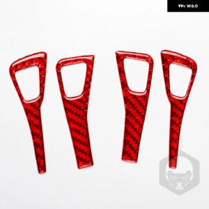 テスラ モデルY 2020 + モデル3 2017-2022 カーボンドアスイッチ コントロール パネル トリム カバー カー インテリア アクセ - red