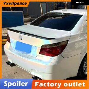 BMW M5 E60 スポイラー 2005-2009 520 525LI 528LI ABS プラスチック プライマーカラーリア トランク リップ スポイラー ウイング カーアクセサリー - Unpainted