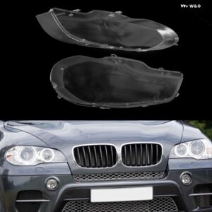BMW X5 E70 2007-2013 フロント ヘッドライト カバー レンズ クリアガラス ヘッドランプ ランプ シェード ランプシェルマスク - Front Left