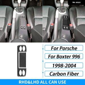 ポルシェ ボクスター 996 1998-2004 カーボン ギア シフト 灰皿 収納 ボックス パネル トリム カバー カー インテリア アクセサリ - Black Carbon Fiber