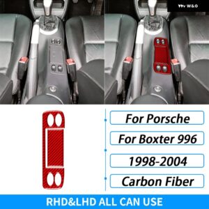 ポルシェ ボクスター 996 1998-2004 カーボン ギア シフト 灰皿 収納 ボックス パネル トリム カバー カー インテリア アクセサリ - red carbon fiber