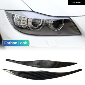 BMW 3シリーズ E90 E91 2005-11 セダン/ツーリング ステッカー ABS グロスブラック ヘッドライト アイブロウ - Carbon Look