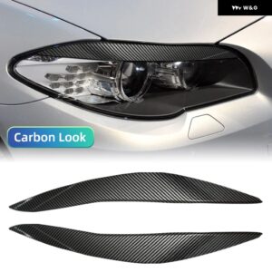 BMW カーボン ヘッドライト アイブロウ 5シリーズ F10 F11 2011-2014 フロント ヘッドランプ アイブロウ トリム カバー アクセサリー - Carbon Look