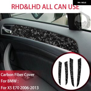 BMW X5 E70 2006-2013 カーボンドア パネル 装飾ストリップスタートストップスイッチカバー スーツ インテリア ACCESSORIERS ステッカー - Forged carbon