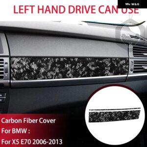 BMW X5 E70 2006-2013 カーボンドア パネル 装飾ストリップスタートストップスイッチカバー スーツ インテリア ACCESSORIERS ステッカー - Forged carbon LHD