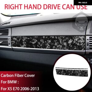 BMW X5 E70 2006-2013 カーボンドア パネル 装飾ストリップスタートストップスイッチカバー スーツ インテリア ACCESSORIERS ステッカー - Forged carbon RHD