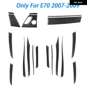 BMW X5 E70 2006-2013 カーボンドア パネル 装飾ストリップスタートストップスイッチカバー スーツ インテリア ACCESSORIERS ステッカー - Left hand drive